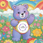 L’image représente un dessin coloré et joyeux, typique d’un univers de dessin animé pour enfants. Elle montre un ours en peluche violet, souriant, qui rappelle l’esthétique des “Bisounours”. L’ours porte un débardeur arc-en-ciel et se tient debout, l’air amical, au milieu d’un champ de fleurs multicolores aux visages souriants. L’arrière-plan est très coloré, avec un ciel bleu traversé par des arcs-en-ciel, des nuages blancs et un grand soleil entouré d’un visage souriant. Sur le ventre de l’ours, il y a un schéma circulaire intitulé « L’effet Pygmalion », illustrant un cycle en plusieurs étapes. On y lit : « Nos croyances sur autrui influencent nos actions envers eux », « Les croyances des autres influent sur leurs actions envers nous », « Les actions des autres influent sur nos croyances », etc. Ce schéma résume le principe de la prophétie auto-réalisatrice, où les croyances d’autrui sur nous influencent nos actions et nos propres croyances. En résumé : cette image associe l’univers doux et positif des Bisounours à un concept psychologique, celui de l’effet Pygmalion, sous la forme d’un schéma éducatif au centre du personnage.